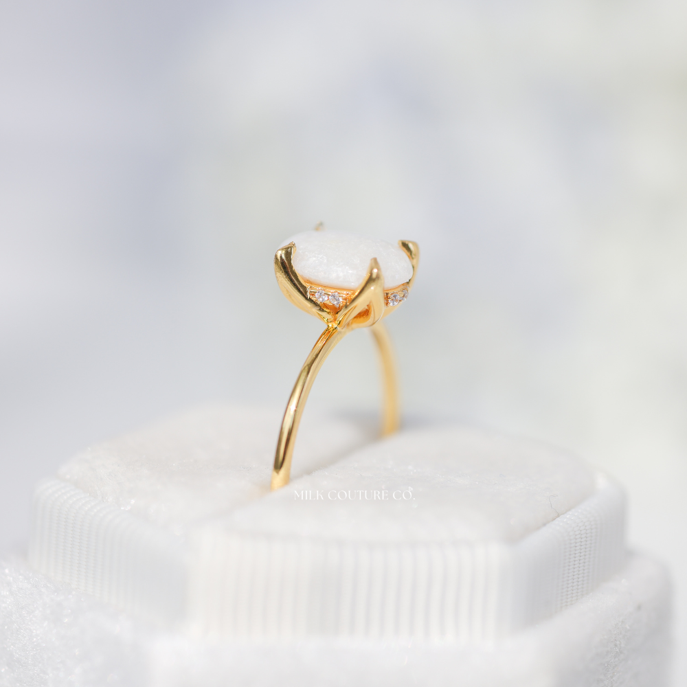 Opal Center Open Lotus Ring Opal Center Open Lotus Ring